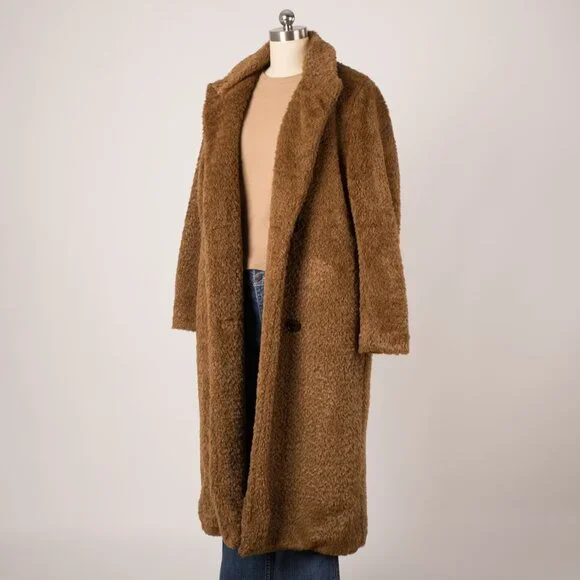 Zadig & Voltaire Brown Teddy Coat Size S - Picture 2 of 5